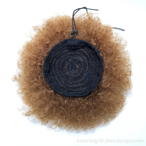 Afro Puff Bun Synthetic Curly Hair For Black Women With Drawstring And Clips Wig Afro Kinky Puff Ponytail Hair Bun Extensions
